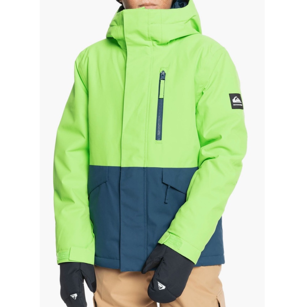 Quiksilver Kids (10) Neon Green and Navy Snow Jacket